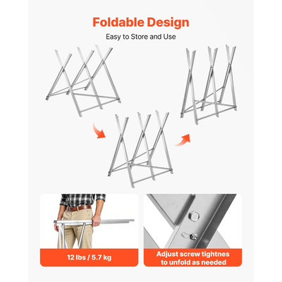 VEVOR Πριόνι Αλόγου Εργασίας Βαρέως Τύπου 175 κιλά Χωρητικότητα Φόρτωσης για Ξυλουργικές Εργασίες