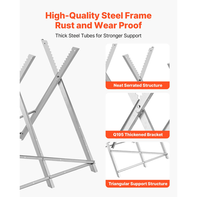 VEVOR Πριόνι Αλόγου Εργασίας Βαρέως Τύπου 175 κιλά Χωρητικότητα Φόρτωσης για Ξυλουργικές Εργασίες