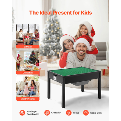 VEVOR Παιδικό Ξύλινο Τραπέζι Δραστηριοτήτων Πολλαπλών Χρήσεων Τραπέζι Παιχνιδιού Δραστηριοτήτων με Αποθηκευτικό Χώρο