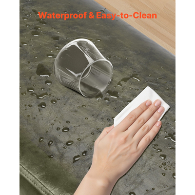 VEVOR Πάγκος Υπνοδωματίου από PU δέρμα με μεταλλικά πόδια, παπουτσοθήκη για είσοδο, πράσινο