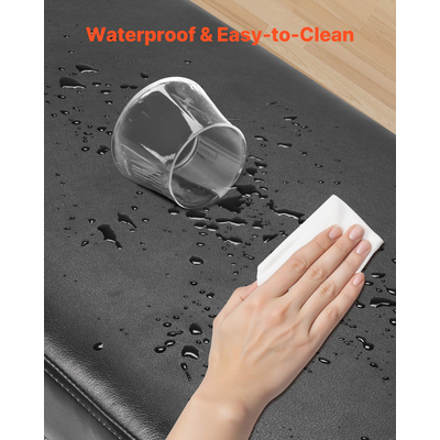 VEVOR Πάγκος Οθωμανικής Χρήσης από Δέρμα PU με Αποθήκευση & Μεταλλικά Πόδια, Μαύρο