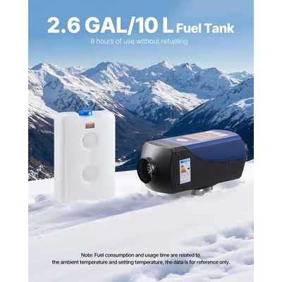 Φορητός θερμαντήρας ντίζελ VEVOR 8KW DC 12V/24V 10 L μεγάλη δεξαμενή