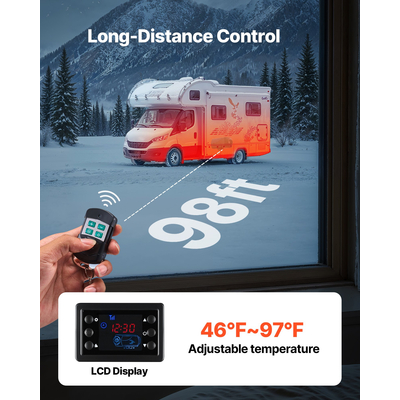 Φορητός θερμαντήρας ντίζελ VEVOR 8KW DC 12V/24V 10 L μεγάλη δεξαμενή