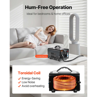 Μετασχηματιστής τάσης VEVOR 1000VA με δυνατότητα ανύψωσης/καθόδου 110 έως 220V/220 έως 110V