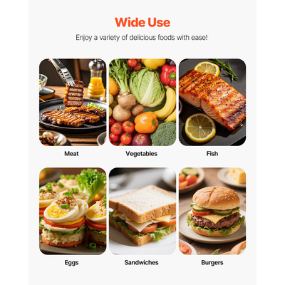 VEVOR Επαγγελματική Πρέσα Panini για Σάντουιτς, Πιάτο 48x23εκ.