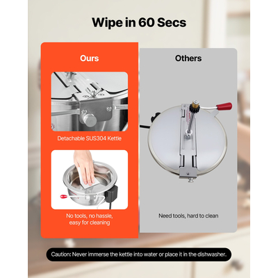 Μηχανή για ποπ κορν VEVOR Επιτραπέζια μηχανή για ποπ κορν 800W 0.2kg Βραστήρας Κόκκινος