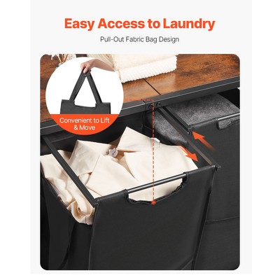 VEVOR 3-επιπέδων ταξινόμηση ρούχων με σχάρα Ψηλό καλάθι ρούχων με ράφια 2 τμημάτων