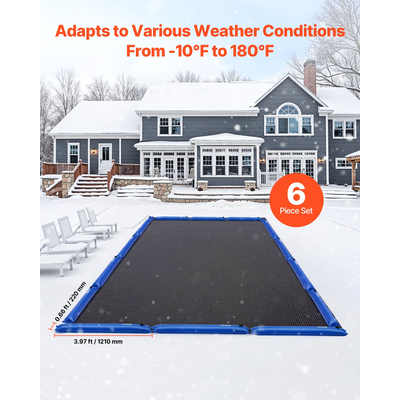 Σακούλες νερού διπλού θαλάμου VEVOR 26 Gauge για κάλυμμα πισίνας, 6 τεμάχια, 4 πόδια