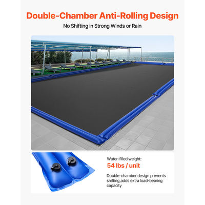 Σακούλες νερού VEVOR 26 Gauge διπλού θαλάμου για χειμερινό κάλυμμα πισίνας, συσκευασία 12 τεμαχίων, 10 πόδια