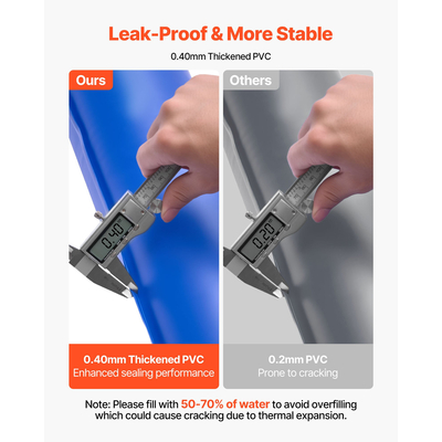 Σακούλες νερού VEVOR 26 Gauge διπλού θαλάμου για χειμερινό κάλυμμα πισίνας, συσκευασία 12 τεμαχίων, 10 πόδια