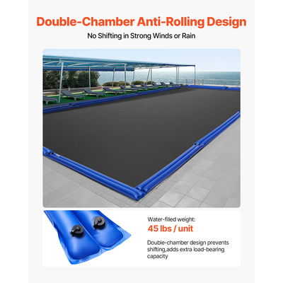 Σακούλες νερού διπλού θαλάμου VEVOR 26 Gauge για χειμερινό κάλυμμα πισίνας, 6 τεμάχια, 8 πόδια