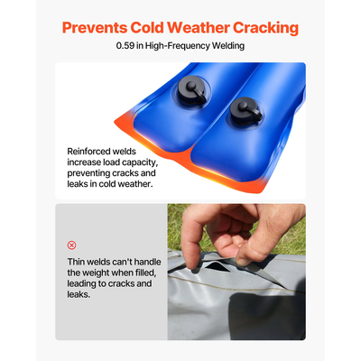 Σακούλες νερού διπλού θαλάμου VEVOR 26 Gauge για χειμερινό κάλυμμα πισίνας, 6 τεμάχια, 8 πόδια