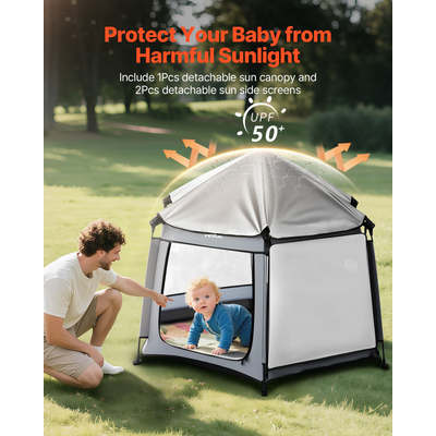 VEVOR Παιδικό Πάρκο Εσωτερικού & Εξωτερικού Χώρου Φορητή Παιδική Κήπος με Σκίαστρα UPF 50+
