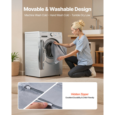 VEVOR Παιδικός Καναπές 2 σε 1 Πτυσσόμενος Μαλακός Καναπές με Μπράτσα από Καρέκλα σε Ξαπλώστρα M Γκρι