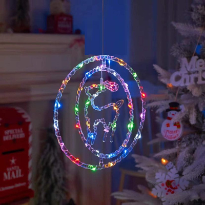 Χριστουγεννιάτικο φωτεινό διακοσμητικό 3D LED κρεμαστό - Ελάφι - 2pcs - 272311 - RGB