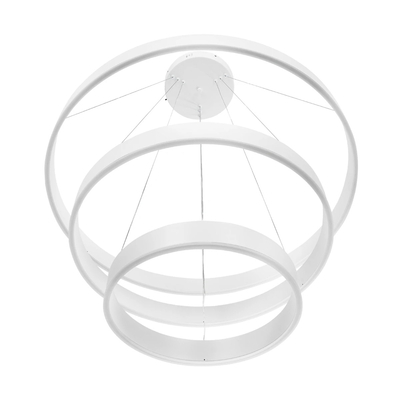 GLOBOSTAR® VENOM TRIO 61189 Μοντέρνο Κρεμαστό Φωτιστικό Οροφής LED 120W 14158lm 120° AC 220-240V IP20 Ρυθμιζόμενο Λευκό CCT με Χειριστήριο από 2700K έως 6000K Dimmable - Lumileds SMD Chip - Λευκό Ματ - Μ80 x Π80 x Υ60cm - 3 Χρόνια Εγγύηση