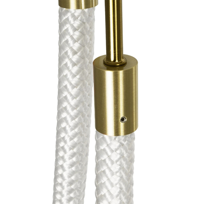 kelvo® GLOW 61672 Μοντέρνο Κρεμαστό Φωτιστικό Οροφής LED 42W 4200lm 360° AC 220-240V IP20 Ρυθμιζόμενο Λευκό CCT με Χειριστήριο από 2700K έως 6000K Dimmable - Lumileds SMD Chip - Χρυσό Πλατίνα & Λευκό Νήμα - Μ50 x Π50 x Υ70cm - 3 Χρόνια Εγγύηση