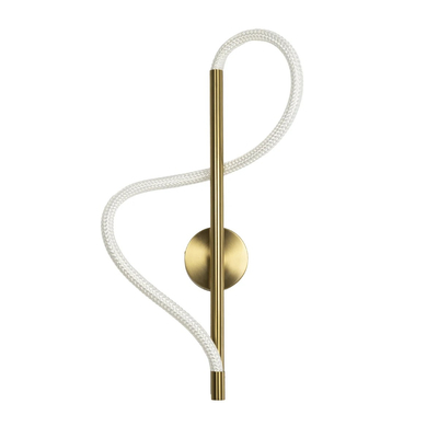 kelvo® GLOW 61682 Μοντέρνο Φωτιστικό Τοίχου - Απλίκα LED 24W 2400lm 360° AC 220-240V IP20 Ρυθμιζόμενο Λευκό CCT με On/Off 2700K/4500K/6000K - Lumileds SMD Chip - Χρυσό Πλατίνα & Λευκό Νήμα - Μ30 x Π15 x Υ70cm - 3 Χρόνια Εγγύηση