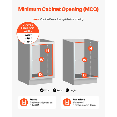 VEVOR Συρόμενος κάδος απορριμμάτων κάτω από το ντουλάπι της κουζίνας