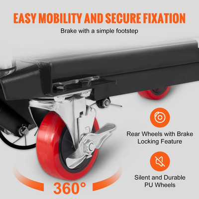 Επιτραπέζιο καροτσάκι υδραυλικού ανυψωτικού VEVOR, χωρητικότητα 500 λίβρες Ύψος ανύψωσης 28,5" Χειροκίνητο Τραπέζι ανύψωσης μονής ψαλίδας με 4 ρόδες και αντιολισθητικό μαξιλαράκι, υδραυλικό καρότσι με ψαλίδια για χειρισμό υλικού, μαύρο