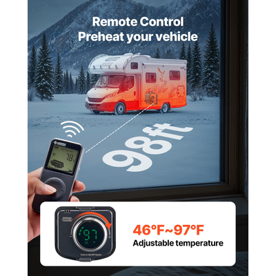 Θερμαντήρας Diesel VEVOR, 8KW, DC 12V/24V, Φορητός Αεροθερμαντήρας Diesel Όλα σε Ένα με Τηλεχειριστήριο και Οθόνη LCD, Γρήγορη Θέρμανση Χαμηλού Θορύβου, Ρεζερβουάρ Καυσίμου 4,5 L για Φορτηγά, Φορτηγά, RV, Τροχόσπιτα και Γκαράζ