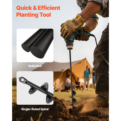 Τρυπάνι VEVOR με τρυπάνι 1,57 x 16,5 ίντσες, εργαλείο φύτευσης με σπειροειδή στύλο