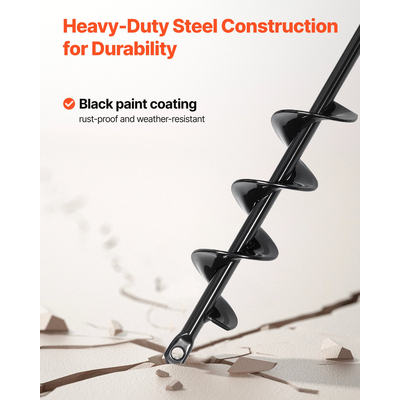 Τρυπάνι VEVOR με τρυπάνι 1,57 x 16,5 ίντσες, εργαλείο φύτευσης με σπειροειδή στύλο