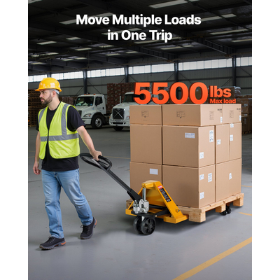 Παλετοφόρος γρύλος VEVOR, χωρητικότητα φορτίου 2,5T, χειροκίνητο παλετοφόρο με περόνες 122L x 68,6W cm για χειρισμό υλικών, εύρος ύψους περονοφόρου ανυψωτικού 85-180 mm, κατάλληλο για αποθήκη, σούπερ μάρκετ, βιομηχανία