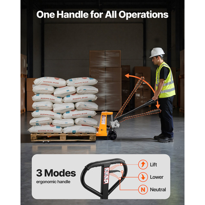 Παλετοφόρος γρύλος VEVOR, χωρητικότητα φορτίου 2,5T, χειροκίνητο παλετοφόρο με περόνες 122L x 68,6W cm για χειρισμό υλικών, εύρος ύψους περονοφόρου ανυψωτικού 85-180 mm, κατάλληλο για αποθήκη, σούπερ μάρκετ, βιομηχανία