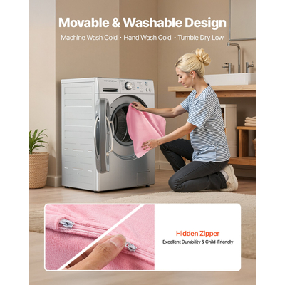 Παιδικός καναπές VEVOR 2 σε 1, Πτυσσόμενος μαλακός καναπές για νήπια με μπράτσα, Κατασκευασμένος από σφουγγάρι 28D & κοντό πέλος, Μετατρέψιμη καρέκλα νηπίου σε ξαπλώστρα, Παιδικός καναπές πτυσσόμενος για διασκεδαστικό παιχνίδι ή άνετη χαλάρωση, M, Ροζ