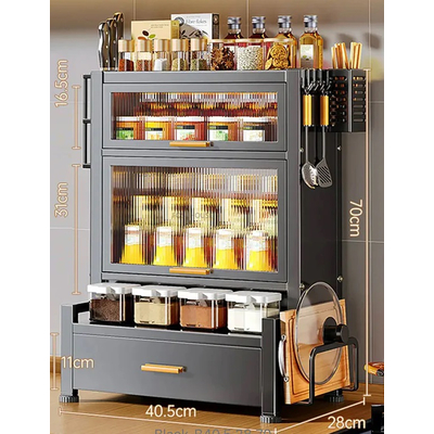 Ντουλάπι οργάνωσης κουζίνας τριώροφο - 11909 - 114036 - Black