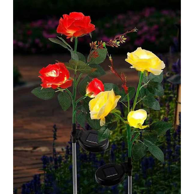 Φωτιζόμενα διακοσμητικά λουλούδια LED με ηλιακό πάνελ - 2pcs - 150333 - Blue