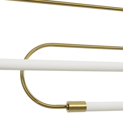 kelvo® GLOW 61665 Μοντέρνο Κρεμαστό Φωτιστικό Οροφής LED 28W 2800lm 360° AC 220-240V IP20 Ρυθμιζόμενο Λευκό CCT με Χειριστήριο από 2700K έως 6000K Dimmable - Lumileds SMD Chip - Χρυσό Πλατίνα & Λευκό Νήμα - Μ160 x Π3 x Υ25cm - 3 Χρόνια Εγγύηση