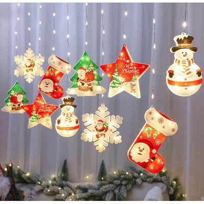 Χριστουγεννιάτικα διακοσμητικά φώτα LED - Κουρτίνα - 10pcs - Warm White - 109160