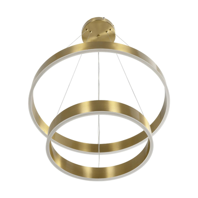 kelvo® VENOM 61187 Μοντέρνο Κρεμαστό Φωτιστικό Οροφής LED 75W 8818lm 120° AC 220-240V IP20 Ρυθμιζόμενο Λευκό CCT με Χειριστήριο από 2700K έως 6000K Dimmable - Lumileds SMD Chip - Χρυσό Βούρτσας - Μ60 x Π60 x Υ40cm - 3 Χρόνια Εγγύηση