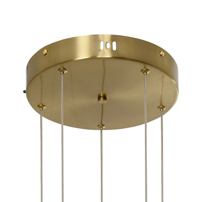 kelvo® LEXAGON 61398 Μοντέρνο Κρεμαστό Φωτιστικό Οροφής LED 120W 12000lm 200° AC 220-240V IP20 Ρυθμιζόμενο Λευκό CCT με Χειριστήριο από 2700K έως 6000K Dimmable - Lumileds SMD Chip - Χρυσό Βούρτσας - Μ110 x Π90 x Υ110cm - 3 Χρόνια Εγγύηση