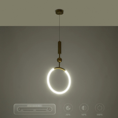 kelvo® GLOW 61678 Μοντέρνο Κρεμαστό Φωτιστικό Οροφής LED 18W 1800lm 360° AC 220-240V IP20 Ρυθμιζόμενο Λευκό CCT με On/Off 2700K/4500K/6000K - Lumileds SMD Chip - Χρυσό Πλατίνα & Λευκό Νήμα - Μ30 x Π30 x Υ65cm - 3 Χρόνια Εγγύηση