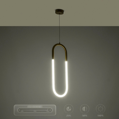 kelvo® GLOW 61679 Μοντέρνο Κρεμαστό Φωτιστικό Οροφής LED 18W 1800lm 360° AC 220-240V IP20 Ρυθμιζόμενο Λευκό CCT με On/Off 2700K/4500K/6000K - Lumileds SMD Chip - Χρυσό Πλατίνα & Λευκό Νήμα - Μ20 x Π5 x Υ60cm - 3 Χρόνια Εγγύηση