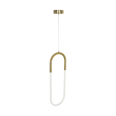 kelvo® GLOW 61679 Μοντέρνο Κρεμαστό Φωτιστικό Οροφής LED 18W 1800lm 360° AC 220-240V IP20 Ρυθμιζόμενο Λευκό CCT με On/Off 2700K/4500K/6000K - Lumileds SMD Chip - Χρυσό Πλατίνα & Λευκό Νήμα - Μ20 x Π5 x Υ60cm - 3 Χρόνια Εγγύηση