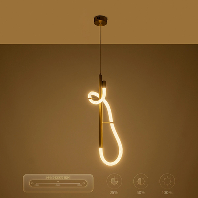 kelvo® GLOW 61680 Μοντέρνο Κρεμαστό Φωτιστικό Οροφής LED 24W 2400lm 360° AC 220-240V IP20 Ρυθμιζόμενο Λευκό CCT με On/Off 2700K/4500K/6000K - Lumileds SMD Chip - Χρυσό Πλατίνα & Λευκό Νήμα - Μ30 x Π30 x Υ66cm - 3 Χρόνια Εγγύηση