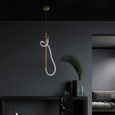 kelvo® GLOW 61680 Μοντέρνο Κρεμαστό Φωτιστικό Οροφής LED 24W 2400lm 360° AC 220-240V IP20 Ρυθμιζόμενο Λευκό CCT με On/Off 2700K/4500K/6000K - Lumileds SMD Chip - Χρυσό Πλατίνα & Λευκό Νήμα - Μ30 x Π30 x Υ66cm - 3 Χρόνια Εγγύηση