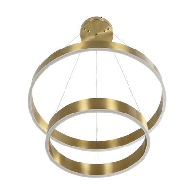 kelvo® VENOM 61187-DECO Μοντέρνο Κρεμαστό Φωτιστικό Οροφής LED 75W 8818lm 120° AC 220-240V IP20 Ρυθμιζόμενο Λευκό CCT με Χειριστήριο από 2700K έως 6000K Dimmable - Lumileds SMD Chip - Χρυσό Βούρτσας - Μ60 x Π60 x Υ40cm - 3 Χρόνια Εγγύηση