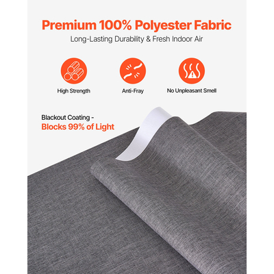 Στόρια VEVOR με Επεκτεινόμενη Ράγα 116 cm έως 218 cm W, Κόψιμο Σκούρο Γκρι