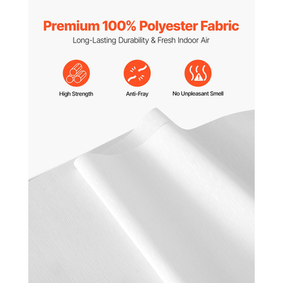 Στόρια VEVOR με Επεκτεινόμενη Ράγα από 116 cm έως 218 cm W, Λευκό με Δυνατότητα Κόψιμου