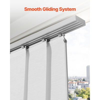 Στόρια VEVOR με Επεκτεινόμενη Ράγα από 116 cm έως 218 cm W, Λευκό με Δυνατότητα Κόψιμου