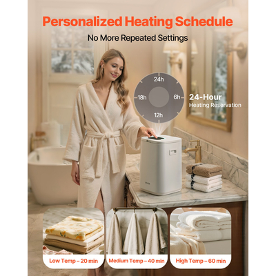 Κουβάς πετσετών VEVOR 20L με οθόνη LED, 4 γάντζους και κλειδαριά ασφαλείας, λευκό