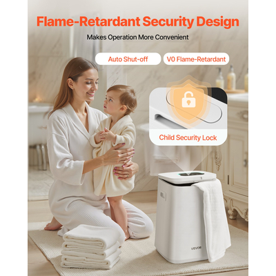 Κουβάς πετσετών VEVOR 20L με οθόνη LED, 4 γάντζους και κλειδαριά ασφαλείας, λευκό