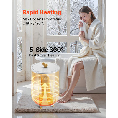 Κουβάς πετσετών VEVOR 20L με χρονοδιακόπτη φωτισμού LED και ρύθμιση θερμοκρασίας γκρι