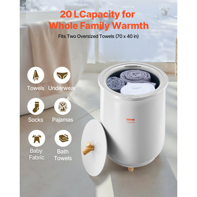 Κουβάς πετσετών VEVOR 20L με χρονοδιακόπτη φωτισμού LED και ρύθμιση θερμοκρασίας γκρι