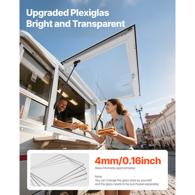 VEVOR 92x61 cm Στάθμη Παραλαβής με Παράθυρο, Φορτηγό Σέρβις Τροφίμων, Τέντα